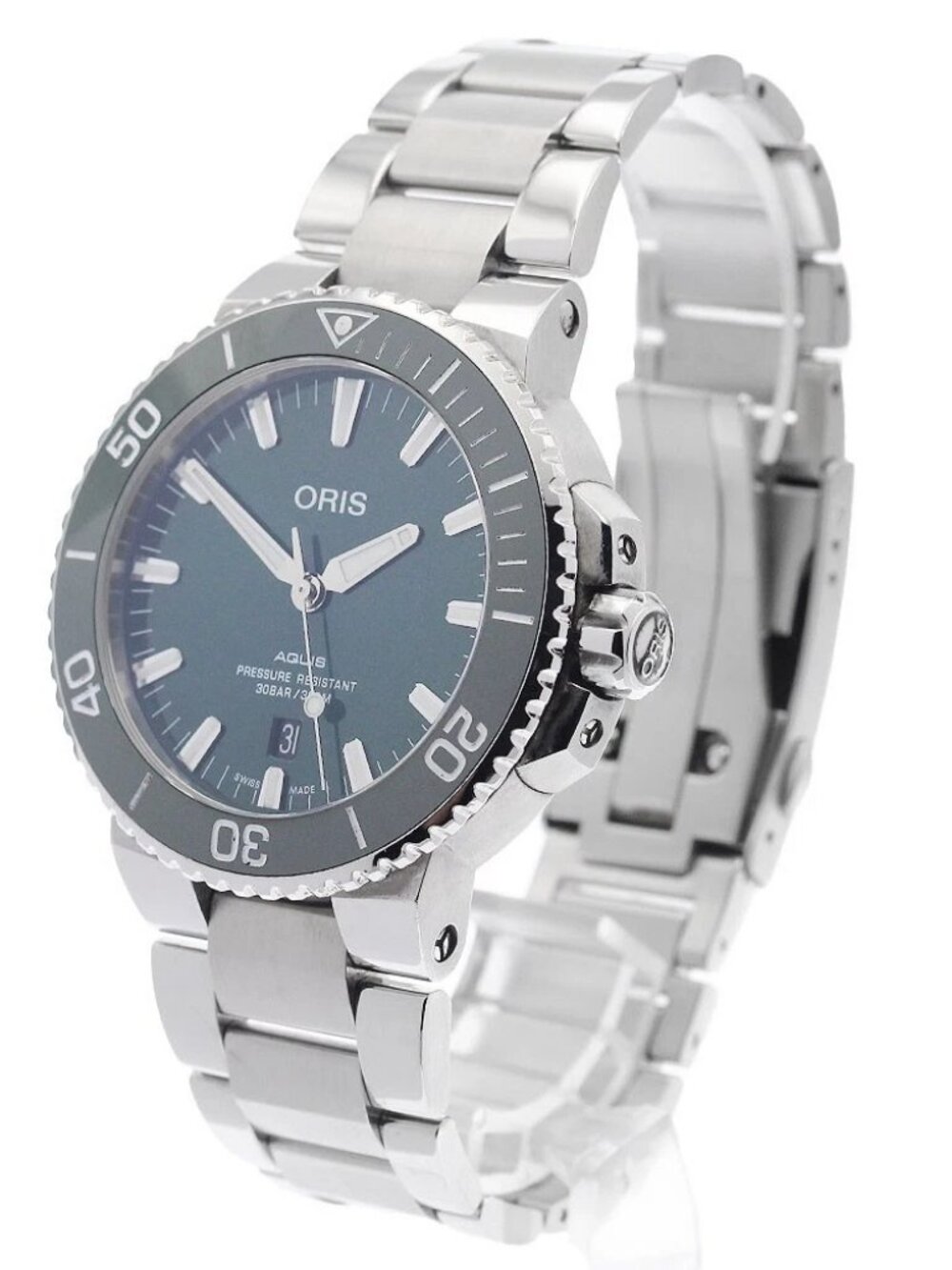 ORIS Aquis Date 01 733 7730 4157 green Dial Automatic Men's Watch_963143